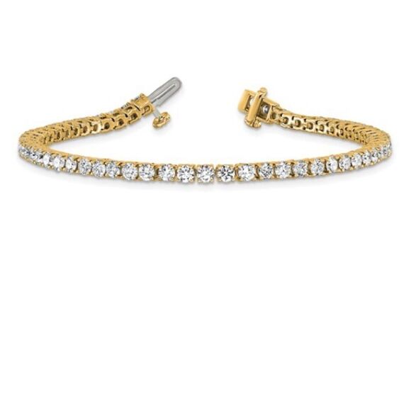 14k Yellow Gold 5cttw Certified Lab Grown Diamond Tennis Bracelet - Picture 1 of 5